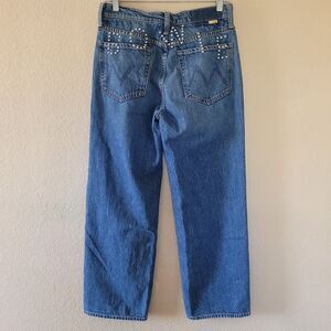 MOTHER DENIM The Bowie Rambler Studded Zip Under Pressure Ankle Jeans 28